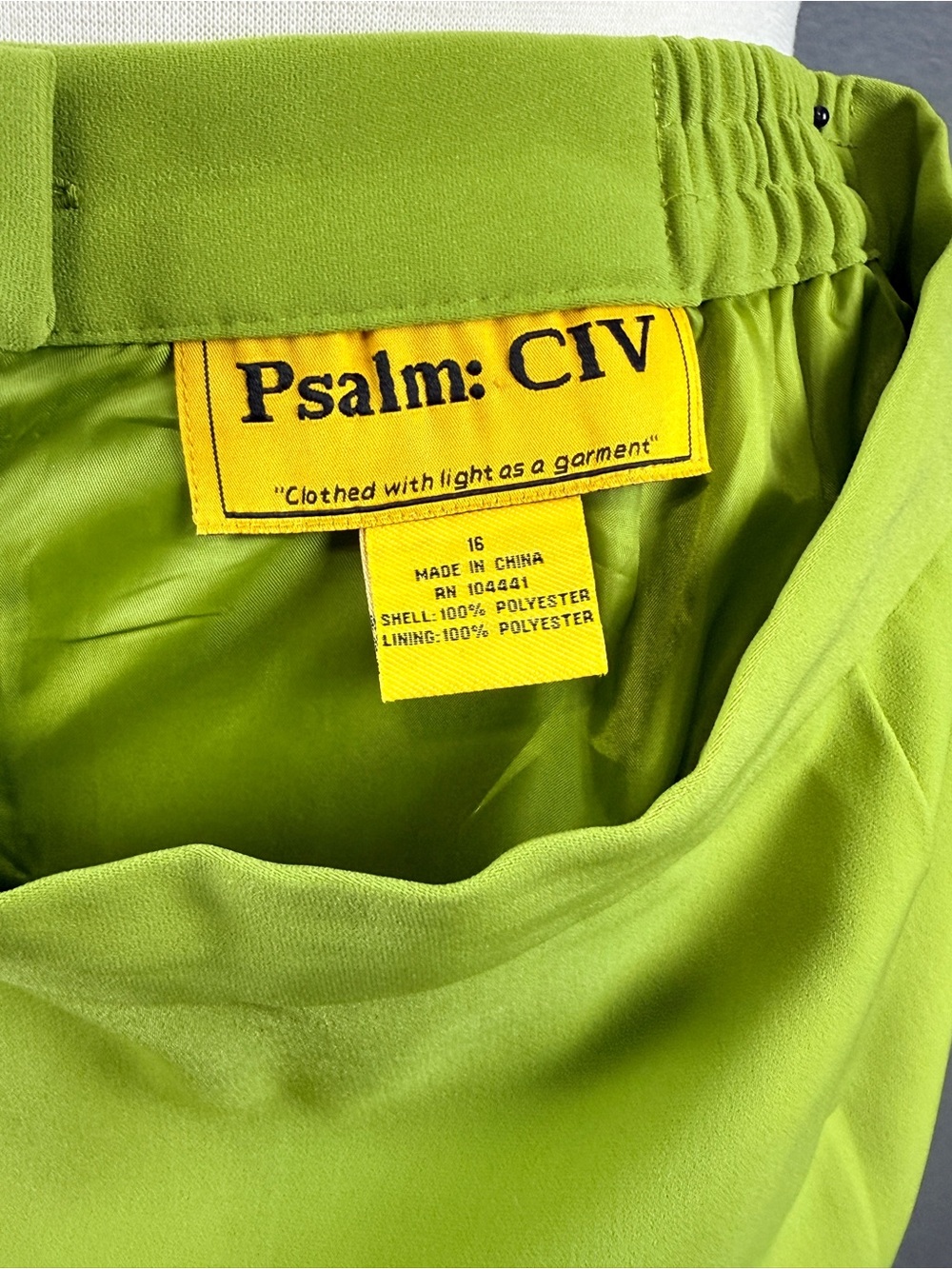 Vintage Psalm: CIV Lime Green Maximalist Skirt Set Sz 16 Faux Fur Statement Suit - Picture 11 of 14
